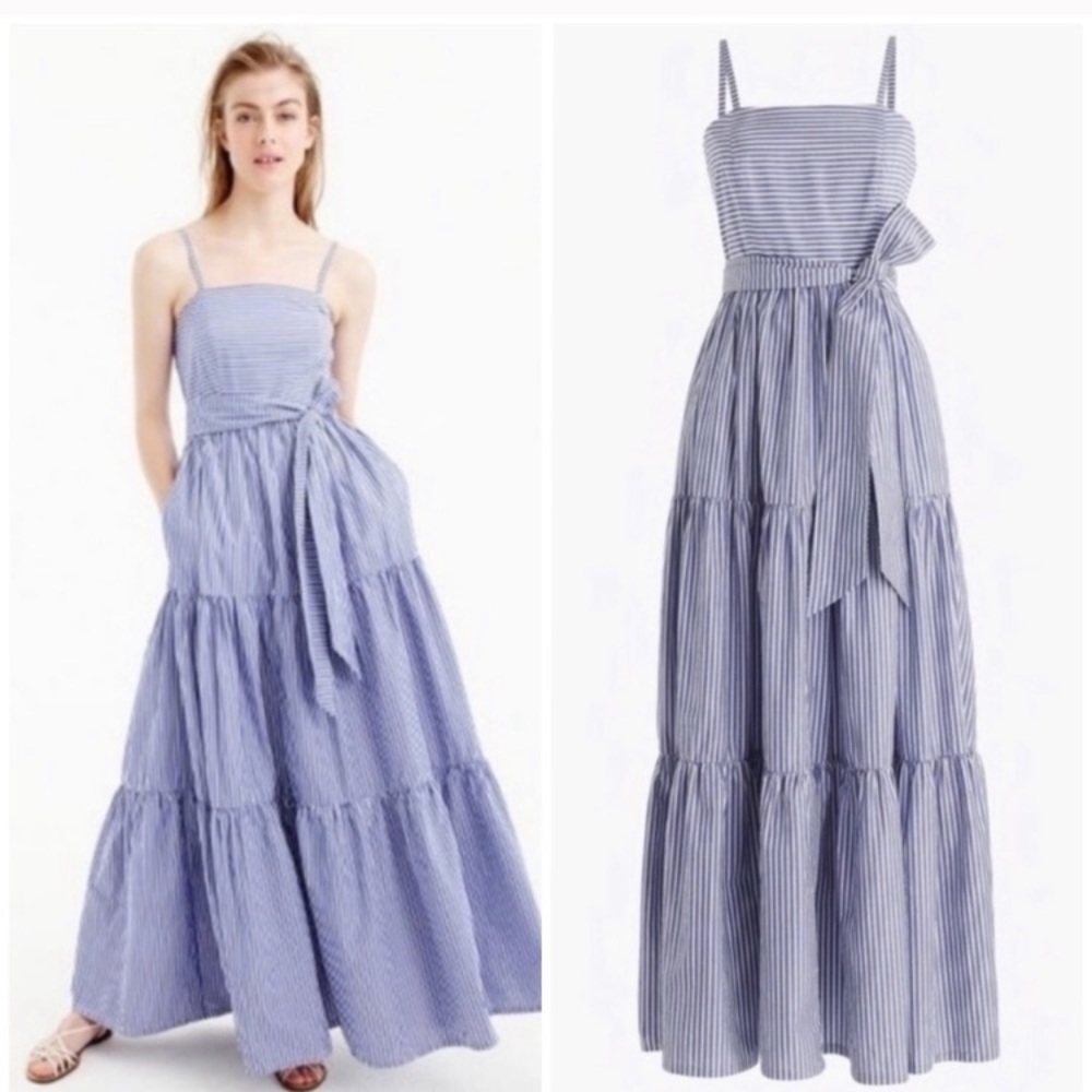 J. Crew Tiered maxi dress in stripe